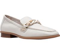 Clarks Women's Sarafyna Iris Dress Loafer, White Leather, 8