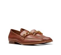 Clarks Women's Sarafyna Iris Loafer, Tan Leather, 8.5 Wide