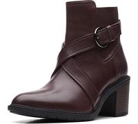 Clarks Women's Scene Strap Ankle Boot, Burgundy Leather, 8 UK