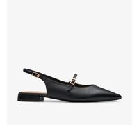 Clarks Womens Sensa 15 Shine Black Interest Ballet Pumps,Sling Back Leather