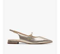 Clarks Womens Sensa 15 Shine Champagne Interest Ballet Pumps,Sling Back Leather