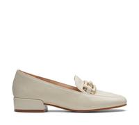 Clarks Women's Seren30 Easy Ivory Leather Loafers, Slip Ons in White | Size: 6-Standard Fit Clarks White 6-Standard Fit