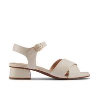 Clarks Women's Serina35 Cross Sandal, Cream Leather, 6.5 UK