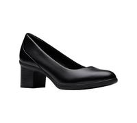 Clarks Womens Shaya Poppy, Black Leather, 7 Narrow