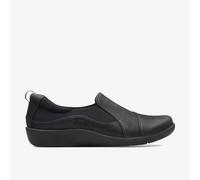Clarks Womens Sillian Paz Black Slip Ons Textile Casual