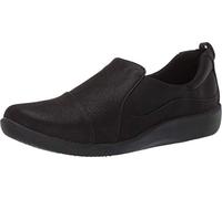 Clarks Women's Sillian Paz Slip-On Loafer, Black Synthetic Nubuck, 7.5 UK