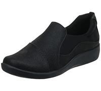 Clarks Women's Sillian Paz Slip-On Loafer, Black Synthetic Nubuck, 9.5 UK