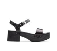 Clarks Sivanne Bay Platform Mid Heel Sandals - Black, Black, Size 8, Women Black