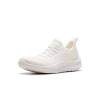 Clarks Women's Solevana Lace Sneaker, White Textile, 8