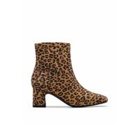 Clarks Women's Suede Leopard Print Block Heel Ankle Boots - 6D - Multi, Multi