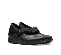Clarks - Womens Suttyn May Shoes, Color Black Leather, Size: 6 UK