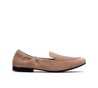 Clarks Women's Tamna Pure Mushroom Suede Loafers, Slip Ons in Tan | Size: 6-Standard Fit Clarks Tan 6-Standard Fit
