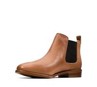 Clarks Women's Taylor Shine Chelsea Boots, Brown Tan Leather, 4.5 UK