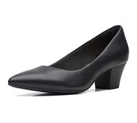 Clarks Women's Teresa Crotch Pumps, Black (Black Leather), 6.5 UK