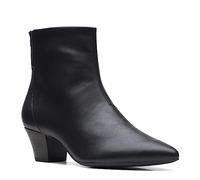 Clarks Women's Teresa Fashion Boot, Black Leather, 5.5 UK