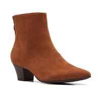 Clarks Women's Teresa Fashion Boot, Dark Tan Suede, 4.5 UK