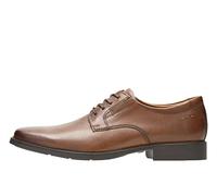 Clarks Women's Tilden Plain Derby Oxford, Dark Tan Leather, 9.5 UK