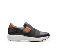Clarks Women's Tivoli Strap Sneaker, Black Leather, 4.5 UK