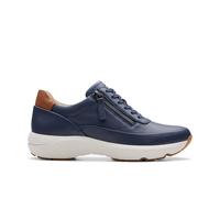 Clarks Womens Tivoli Zip Navy Leather Trainers