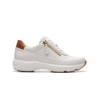 Clarks Tivoli Zip Leather Shoes in Off White Size 3