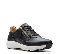 Clarks - Womens Tivoli Zip Shoes, Color Black Leather, Size: 4.5 UK Wide