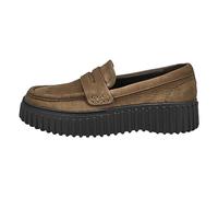 Clarks Women's Torhill Penny Loafer, Dark Olive Nubuck, 8