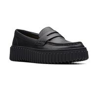 Clarks - Womens Torhill Penny Shoes, Color Black Leather, Size: 3.5 UK