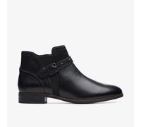 Clarks Womens Trish Strap Black Leather Boots - Size UK 5