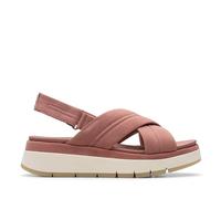 Clarks for woman. 26181471 Tuscan Cross leather sandals pink (37), 3 to 5 cm, Suede, Velcro, Casual