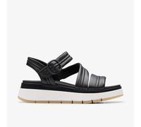 Clarks for woman. 26181473 Tuscan Strap leather sandals black (39), 3 to 5 cm, Buckle, Casual