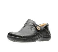 Clarks Women's Un.Loop Loafer, Black Leather, 8 UK