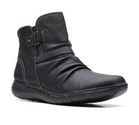 Clarks Women's Un Loop Top Ankle Boot, Black Leather, 6.5 UK