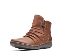 Clarks Women's Un Loop Top Ankle Boot, Dark Tan Leather, 3.5 UK Wide