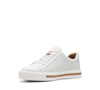 Clarks Womens Un Maui Lace Low-Top Sneakers, White Leather, 4.5 UK