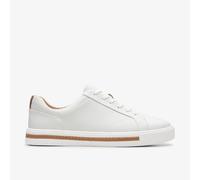 Clarks Womens Un Maui Lace White Leather Trainers - Size 4 Wide Fit (UK Shoe)