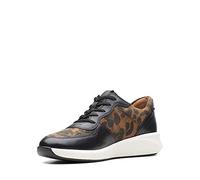 Clarks Women's Un Rio Sprint Leopard Print Suede/Lthr Comb 10 M