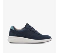 Clarks Womens Un Rio Sprint Navy Nubuck Trainers - Blue - Size UK 8