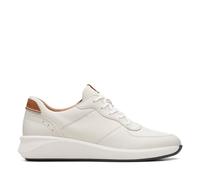 Clarks Women's Un Rio Sprint White Combination Leather Trainers | Size: 3.5/Standard Fit