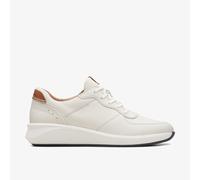 Clarks Womens Un Rio Sprint White Combination Leather Trainers - Size UK 5.5