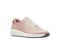 Clarks Womens Un Rio Tie Leather Trainers - Blush - 7 UK - Blush - 100% Mixed