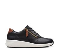 Clarks Women's Un Rio Zip Black Leather Trainers | Size: 5.5/Wide Fit