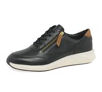 Clarks Womens Un Rio Zip Sneaker, Black Black Leather, 4 UK