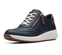 Clarks Womens Un Rio Zip Sneaker, Blue, 3 UK