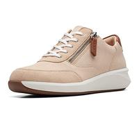 Clarks Womens Un Rio Zip Sneaker, Light Sand Nub, 4 UK