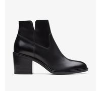 Clarks Womens Valvestino Lo Black Leather Heels,Ankle Boots Leather Casual