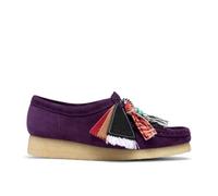 Clarks Womens Wallabee Damson Suede Wallabee,Lace Up Purple