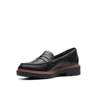 Clarks Women's Westlynn Ayla Loafer, Black Leather, 7.5 UK Wide