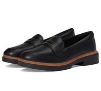 Clarks Women's Westlynn Glow Penny Loafer, Black Leather, 5 UK
