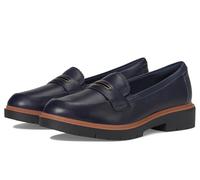 Clarks Women's Westlynn Glow Penny Loafer, Navy Leather, 7.5 UK