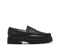 Clarks Womens Yukoner Penny Black Leather Loafers,Slip Ons